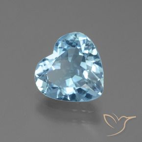 Topacio Azul Suizo natural de 2.63 ct, Corazón, VVS