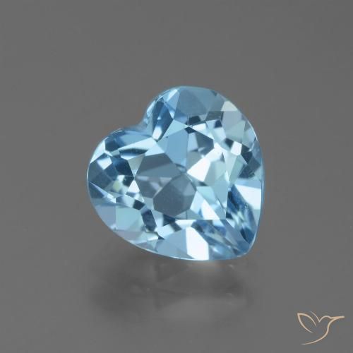 2.86ct Natural Azul Cielo Topacio, Corazón, VVS