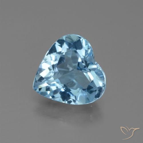 2.56ct Natural Azul Suizo Topacio, Corazón, VS