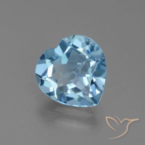 Topacio Azul Cielo natural de 2.74 ct, Corazón, VVS
