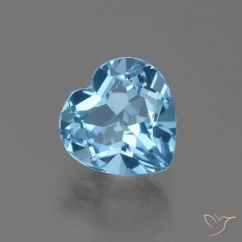 3.07ct Natural Azul Cielo Topacio, Corazón, VVS