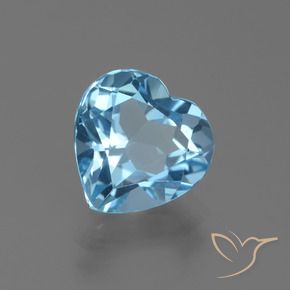 Topacio Azul Cielo natural de 3.07 ct, Corazón, VVS