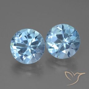 Gemas de Topacio Azul Suizo natural de 6.41 ct, Redondo, VVS-VS