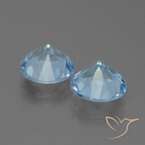 Gemas de Topacio Azul Suizo natural de 6.41 ct, Redondo, VVS-VS