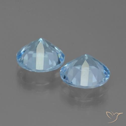 Gemas de Topacio Azul Suizo natural de 6.14 ct, Redondo, VS