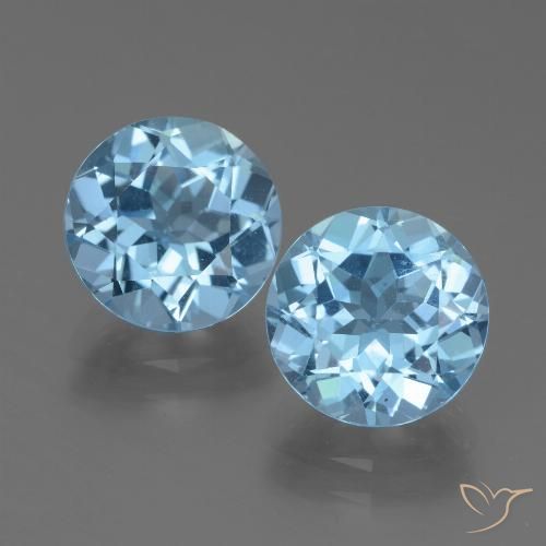 6.81ctw Natural Azul Cielo Topacio, Redondo, VS
