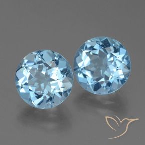 Gemas de Topacio Azul Cielo natural de 6.81 ct, Redondo, VS