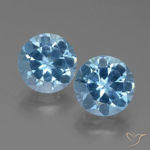 6.33ctw Natural Azul Suizo Topacio, Redondo, VS