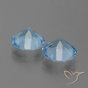 Gemas de Topacio Azul Suizo natural de 6.33 ct, Redondo, VS