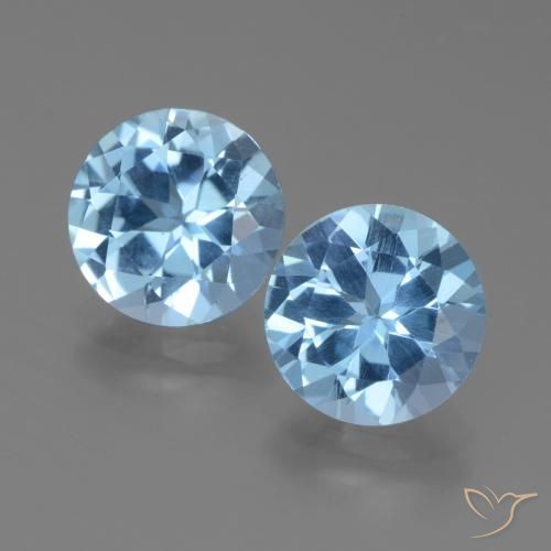 6.35ctw Natural Azul Suizo Topacio, Redondo, VVS-VS