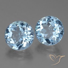 Gemas de Topacio Azul Cielo natural de 6.74 ct, Redondo, VVS-VS