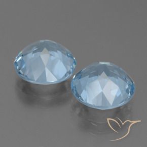 Gemas de Topacio Azul Cielo natural de 6.74 ct, Redondo, VVS-VS