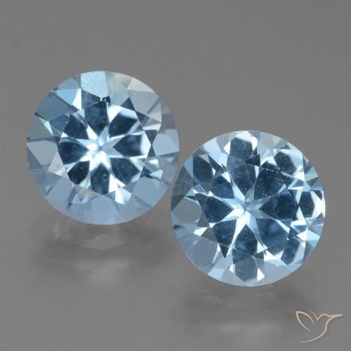 6.32ctw Natural Azul Suizo Topacio, Redondo, VS