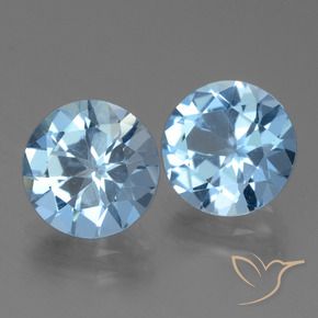 Gemas de Topacio Azul Suizo natural de 6.32 ct, Redondo, VS