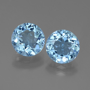 Gemas de topacio azul natural de 6,75 ct, corte redondo, VVS-VS