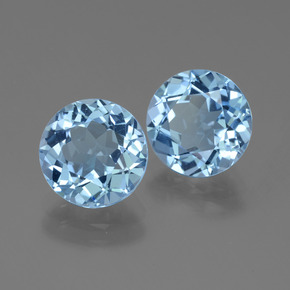 Gemas de topacio azul natural de 6,75 ct, corte redondo, VVS-VS