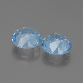 Gemas de topacio azul natural de 6,75 ct, corte redondo, VVS-VS