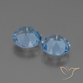 Gemas de Topacio Azul Suizo natural de 5.82 ct, Redondo, VVS-VS
