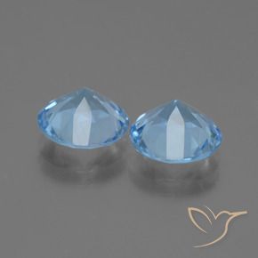 Gemas de Topacio Azul Suizo natural de 5.69 ct, Redondo, VVS