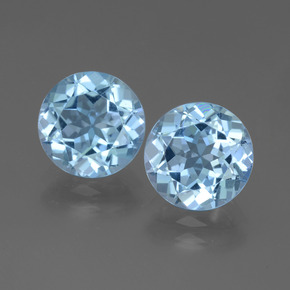 Gemas de topacio azul natural de 6,28 ct, corte redondo, VVS-VS