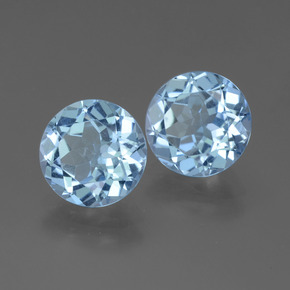 Gemas de topacio azul natural de 6,28 ct, corte redondo, VVS-VS