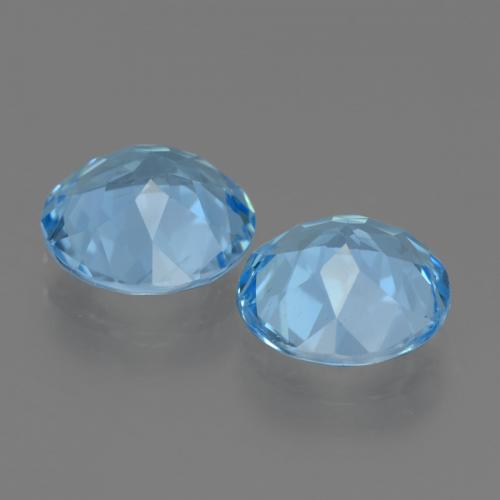 Gemas de Topacio Azul Cielo natural de 6.06 ct, Corte Redondo, VS