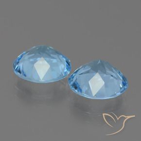 Gemas de Topacio Azul Suizo natural de 6.07 ct, Redondo, VS