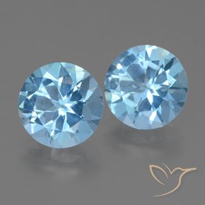 Gemas de Topacio Azul Suizo natural de 6.30 ct, Redondo, VS