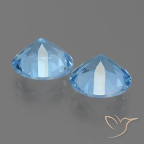 Gemas de Topacio Azul Suizo natural de 6.30 ct, Redondo, VS