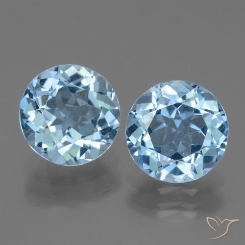 6.40ctw Natural Azul Cielo Topacio, Redondo, VS