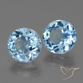 Gemas de Topacio Azul Cielo natural de 6.40 ct, Redondo, VS