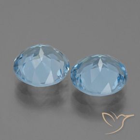 Gemas de Topacio Azul Cielo natural de 6.40 ct, Redondo, VS