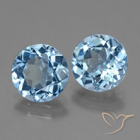 Gemas de Topacio Azul Suizo natural de 5.97 ct, Redondo, VS