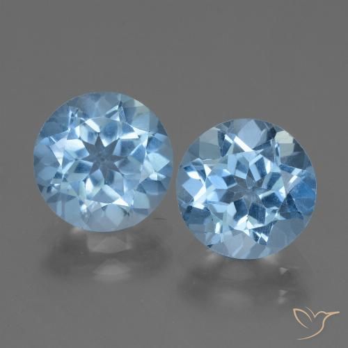 5.99ctw Natural Azul Suizo Topacio, Redondo, VS