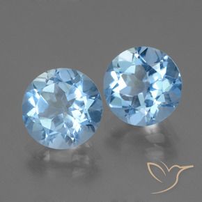 Gemas de Topacio Azul Suizo natural de 5.99 ct, Redondo, VS