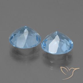 Gemas de Topacio Azul Suizo natural de 5.99 ct, Redondo, VS