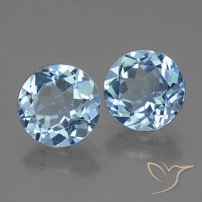 Gemas de Topacio Azul Cielo natural de 5.69 ct, Redondo, VVS