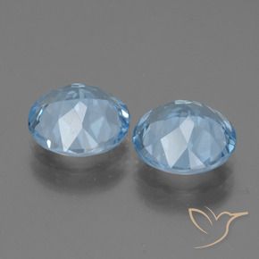 Gemas de Topacio Azul Cielo natural de 5.69 ct, Redondo, VVS