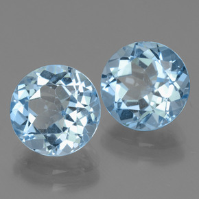 Gemas de Topacio Azul Cielo natural de 6.62 ct, Corte Redondo, VVS-VS
