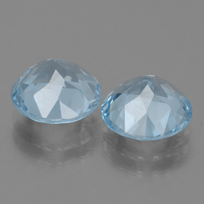 Gemas de Topacio Azul Cielo natural de 6.62 ct, Corte Redondo, VVS-VS