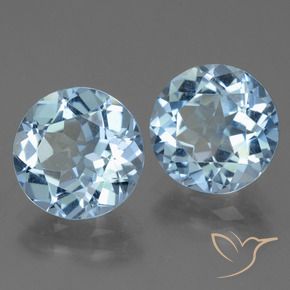 Gemas de topacio azul natural de 6,27 ct, corte redondo, VVS-VS