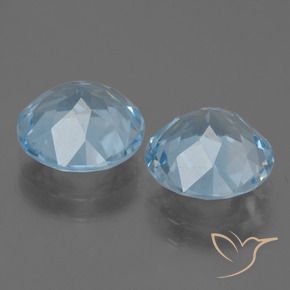 Gemas de topacio azul natural de 6,27 ct, corte redondo, VVS-VS