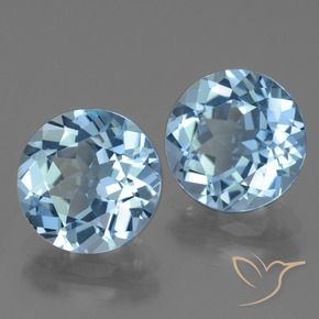 Gemas de Topacio Azul Cielo natural de 6.35 ct, Redondo, VVS-VS