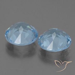 Gemas de Topacio Azul Cielo natural de 6.35 ct, Redondo, VVS-VS