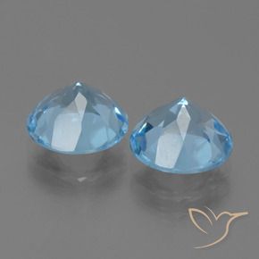 Gemas de Topacio Azul Cielo natural de 6.19 ct, Redondo, VVS-VS