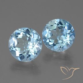 Gemas de topacio azul natural de 6,42 ct, corte redondo, VVS