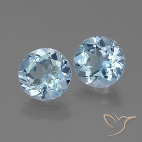 Gemas de Topacio Azul Cielo natural de 5.70 ct, Redondo, VVS-VS