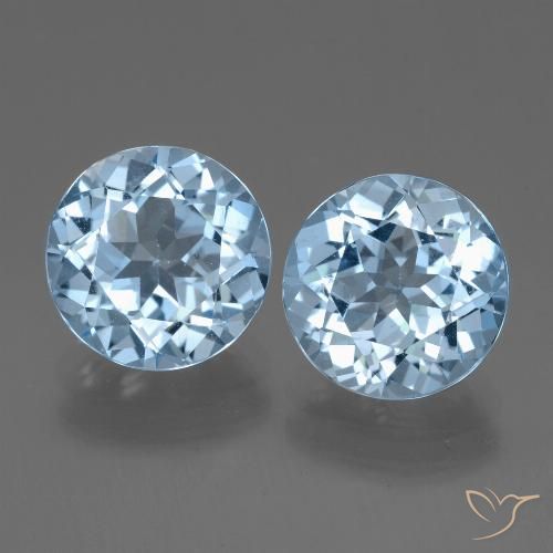 6.64ctw Natural Azul Suizo Topacio, Redondo, VVS-VS