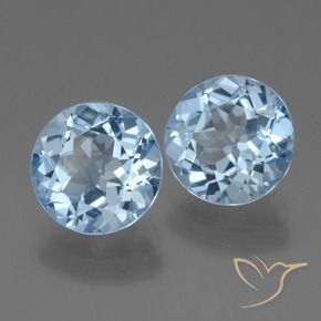 Gemas de Topacio Azul Suizo natural de 6.64 ct, Redondo, VVS-VS