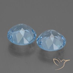 Gemas de Topacio Azul Suizo natural de 6.64 ct, Redondo, VVS-VS